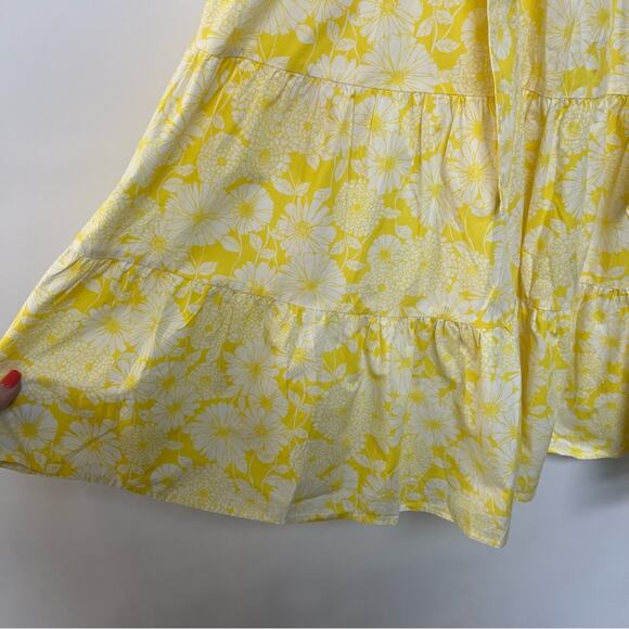 Lisa Marie Fernandez Butter Yellow Tiered Mini Dress Babydoll Flowy Floral XS - Picture 8 of 12